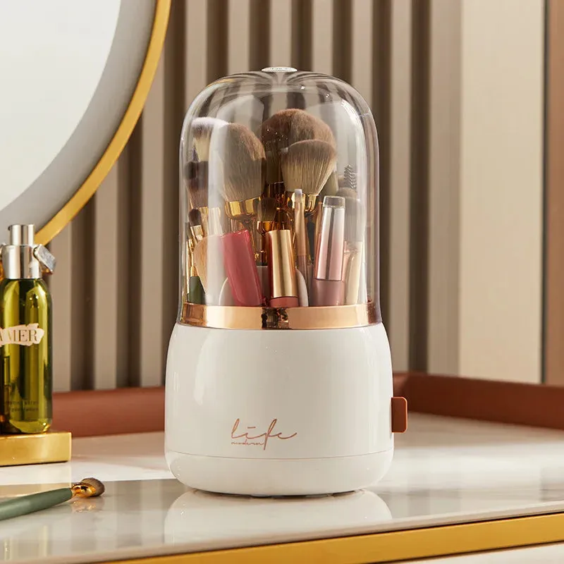 Light Luxury Makeup Brush Storage Bucket: Elegant and Multi-functional Cosmetic Organizer with Dustproof Design