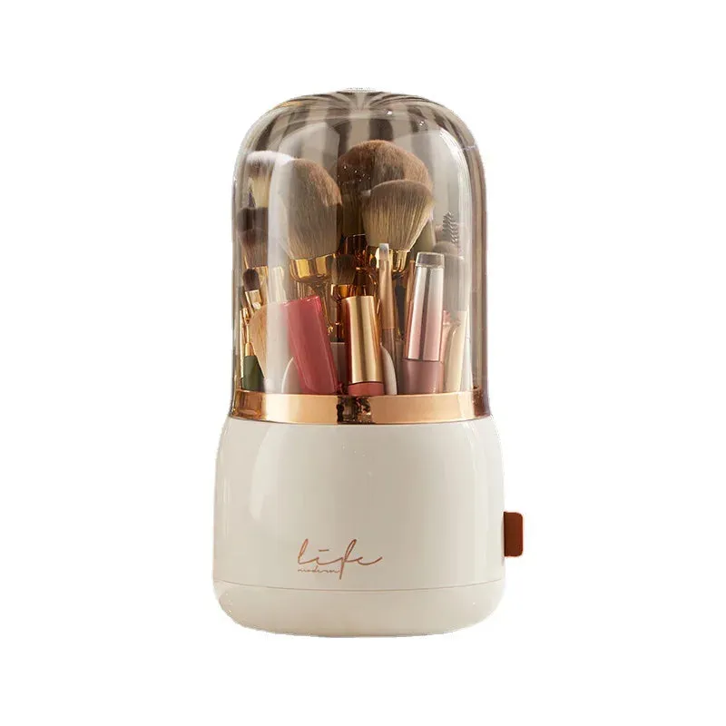 Light Luxury Makeup Brush Storage Bucket: Elegant and Multi-functional Cosmetic Organizer with Dustproof Design