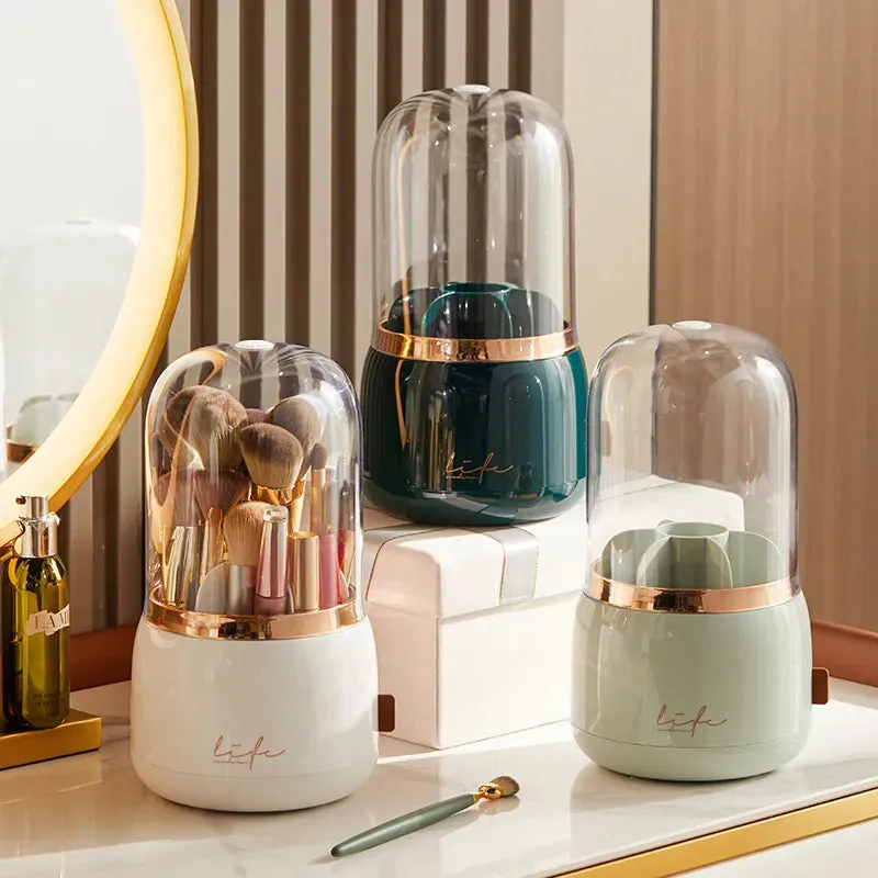 Light Luxury Makeup Brush Storage Bucket: Elegant and Multi-functional Cosmetic Organizer with Dustproof Design