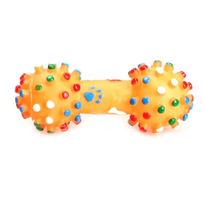 MerryBIY Pet Chewing Toys Colorful Dotted Dumbbell Dog Toys Squeeze  Toys for Dog Puppy Pet Training Products