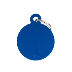 MyFamily Pet Tag: Basic Big Aluminum Blue Circle