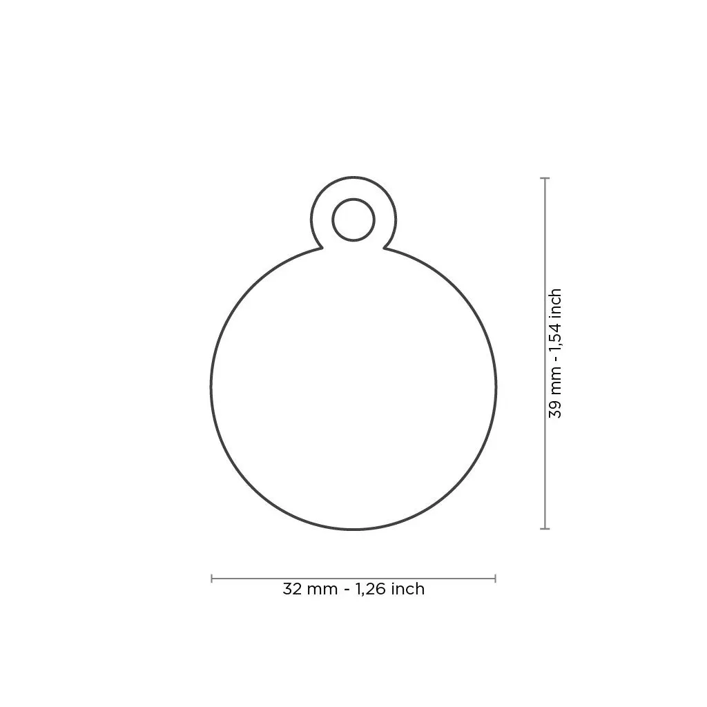 MyFamily Pet Tag: Basic Big Aluminum Blue Circle