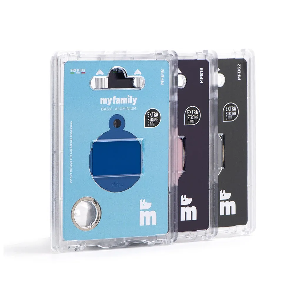 MyFamily Pet Tag: Basic Big Aluminum Blue Circle
