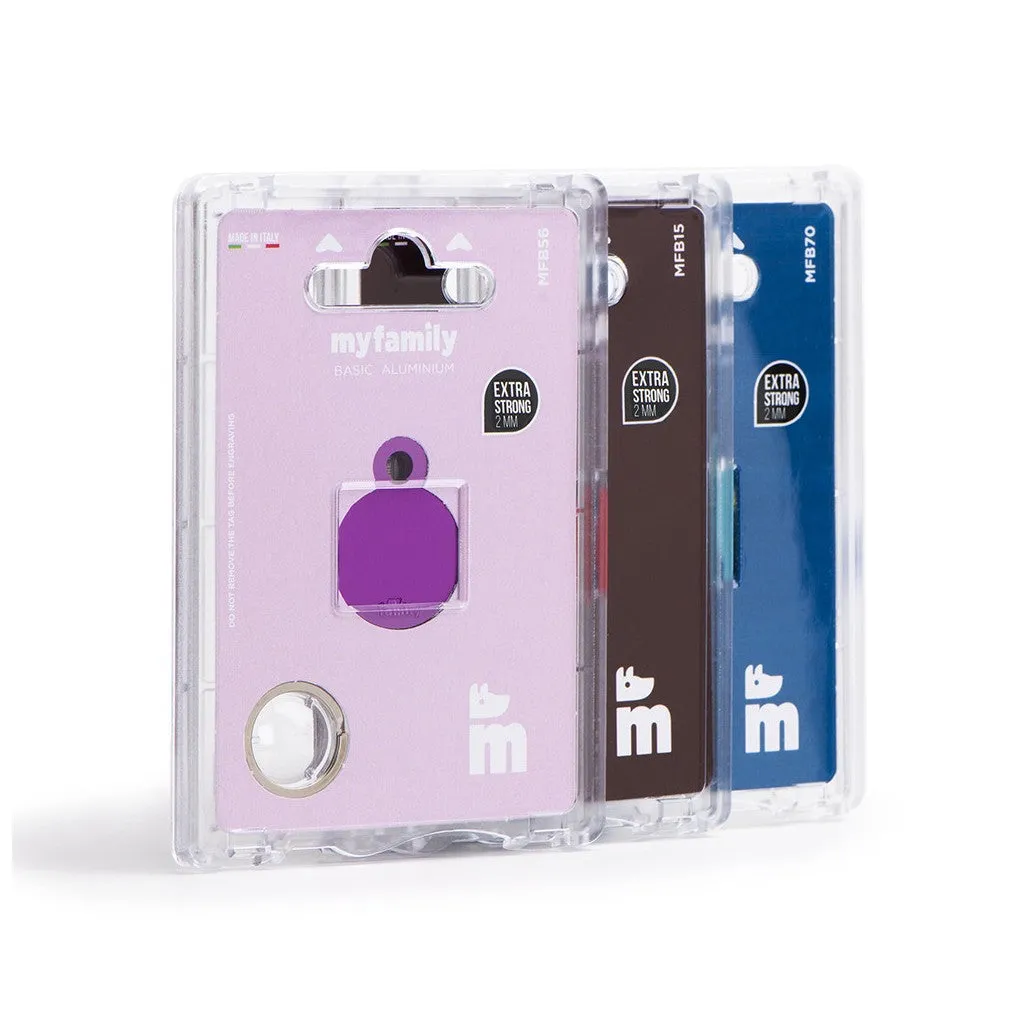 MyFamily Pet Tag: Basic Small Aluminum Blue Circle