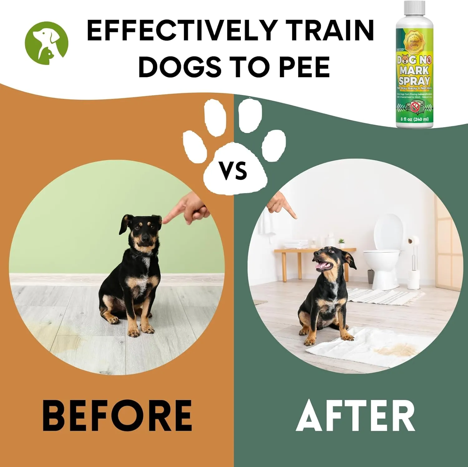 Natural, Safe Formula | Not Here Dog Spray Training Spray to Stop Dogs from Marking | Pee No Marking | 8 Oz