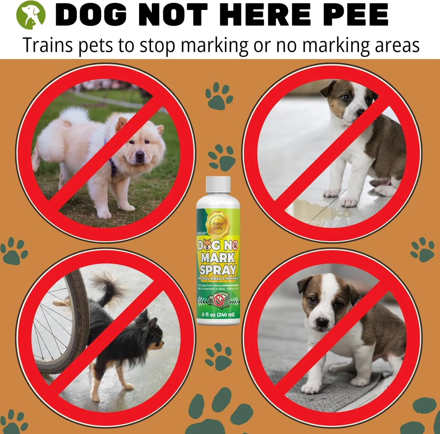 Natural, Safe Formula | Not Here Dog Spray Training Spray to Stop Dogs from Marking | Pee No Marking | 8 Oz