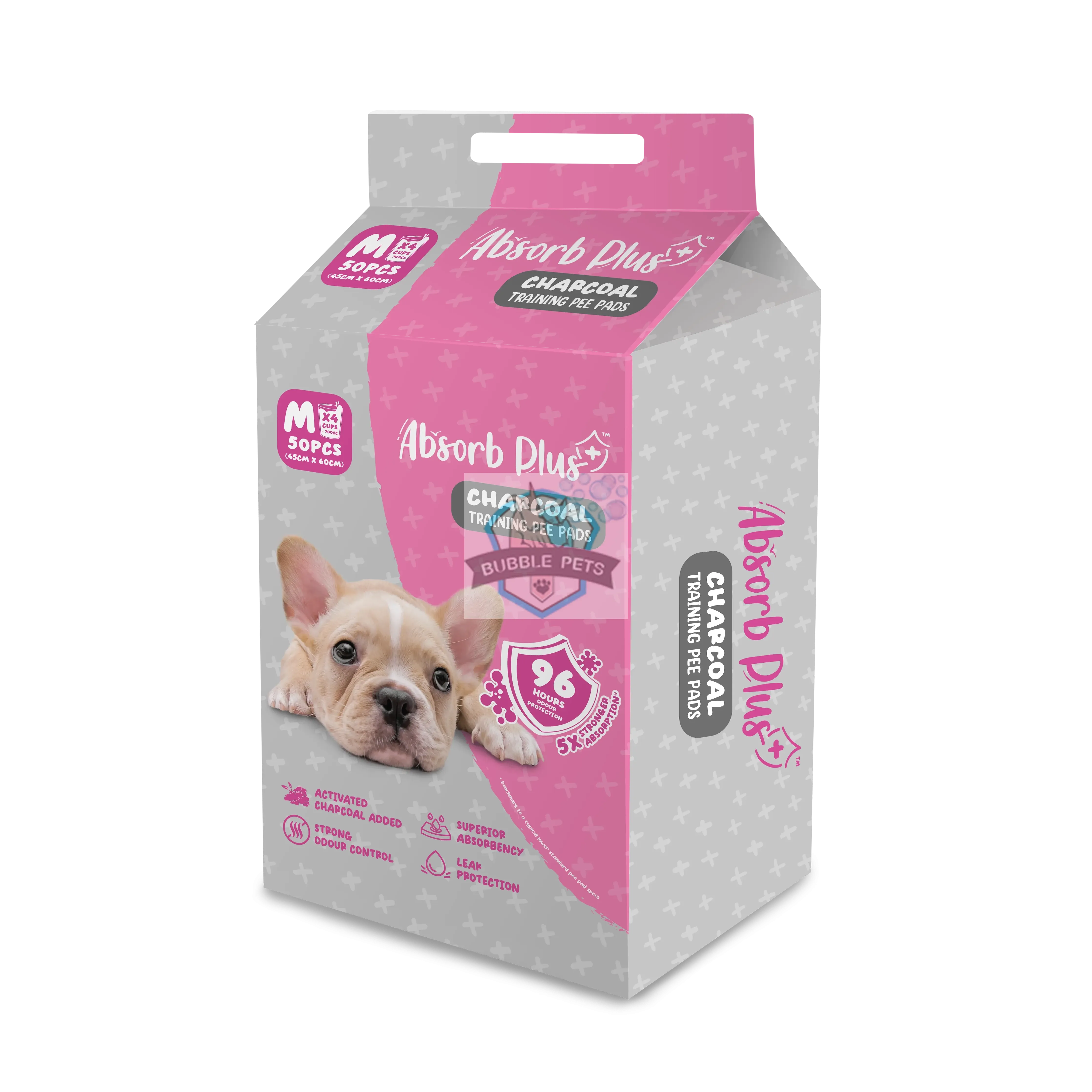 NEW LOOK: Absorb Plus Charcoal Pee Pads (Medium - 50pc)