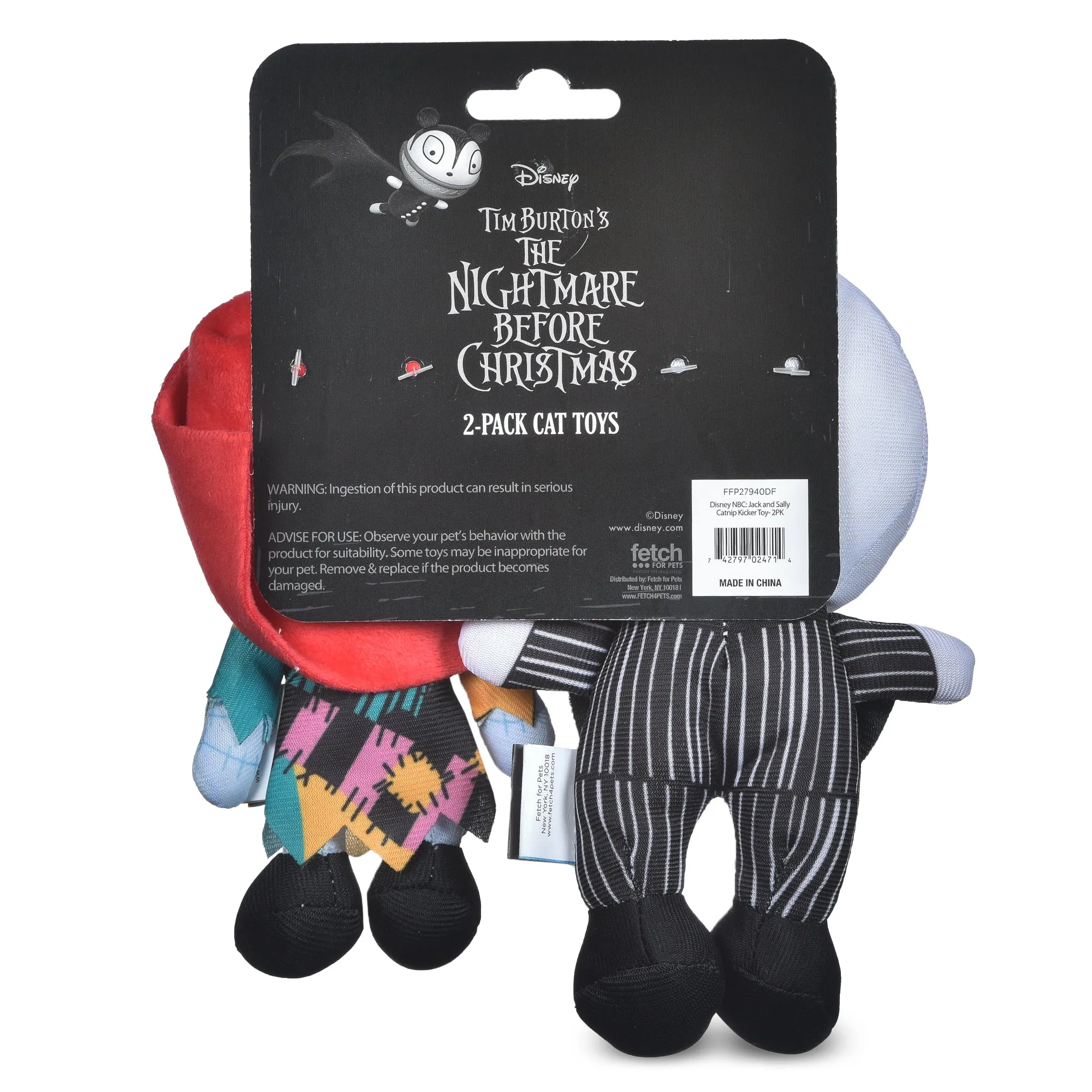Nightmare Before Christmas: Jack and Sally Catnip Kicker Toy - Two Pack