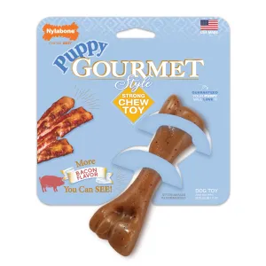 Nylabone Puppy Gourmet Style Strong Chew Toy Femur Bacon - Small/Regular
