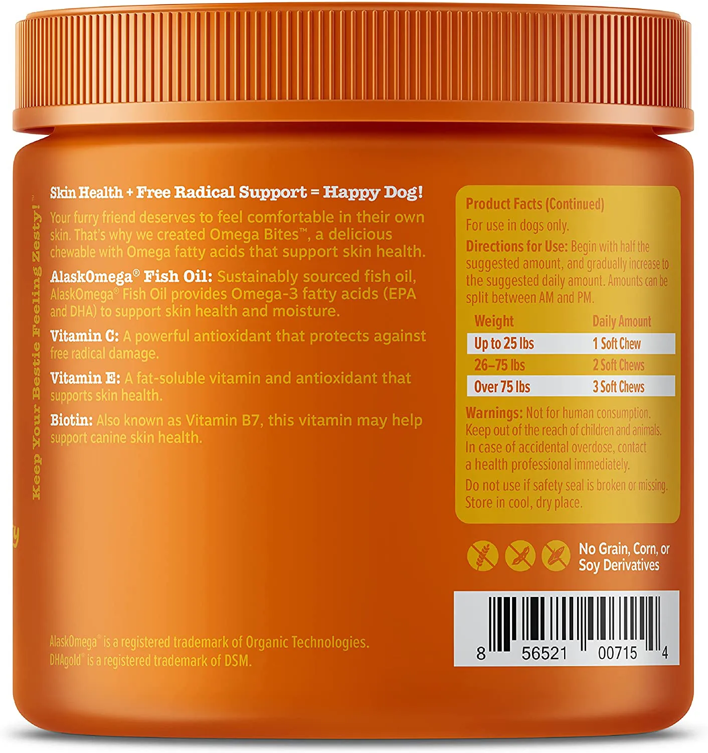 Omega 3 Alaskan Fish Oil Chew Treats for Dogs with AlaskOmega for EPA & DHA Fatty Acids - Itch Free Skin - Hip & Joint Support   Heart & Brain Health