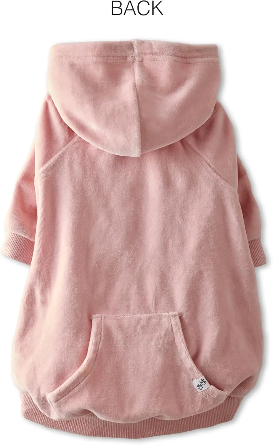 Organic Cotton Velour Dog Hoodie Pet Coat for Small, Medium and Large Dogs, Pink, Medium