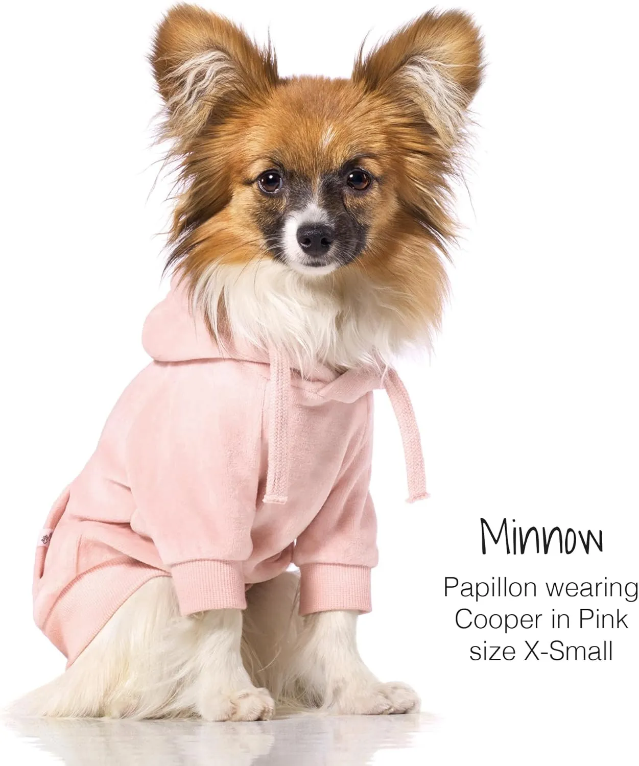 Organic Cotton Velour Dog Hoodie Pet Coat for Small, Medium and Large Dogs, Pink, Medium