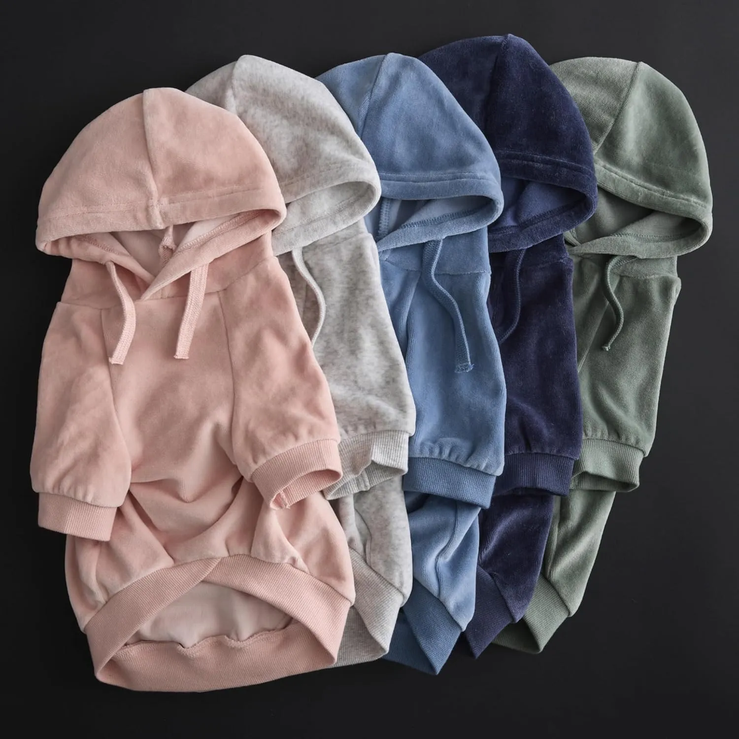 Organic Cotton Velour Dog Hoodie Pet Coat for Small, Medium and Large Dogs, Pink, Medium