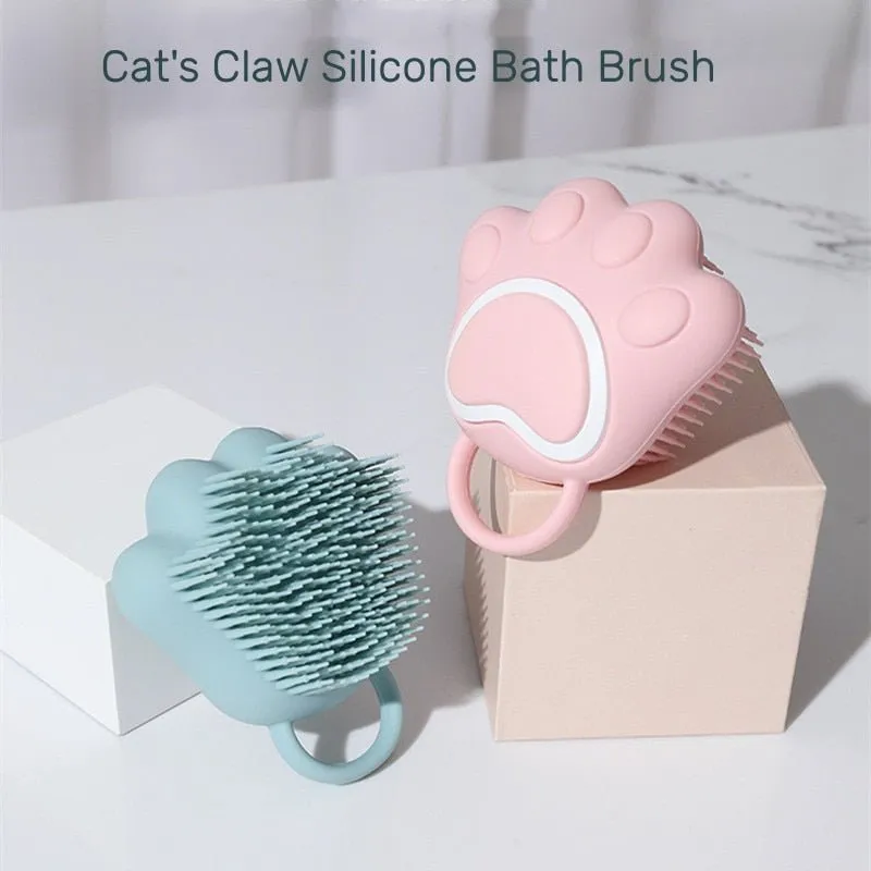 Pet Bath Brush With Shampoo Dispenser
