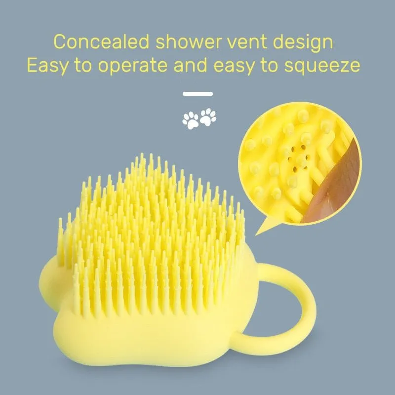 Pet Bath Brush With Shampoo Dispenser