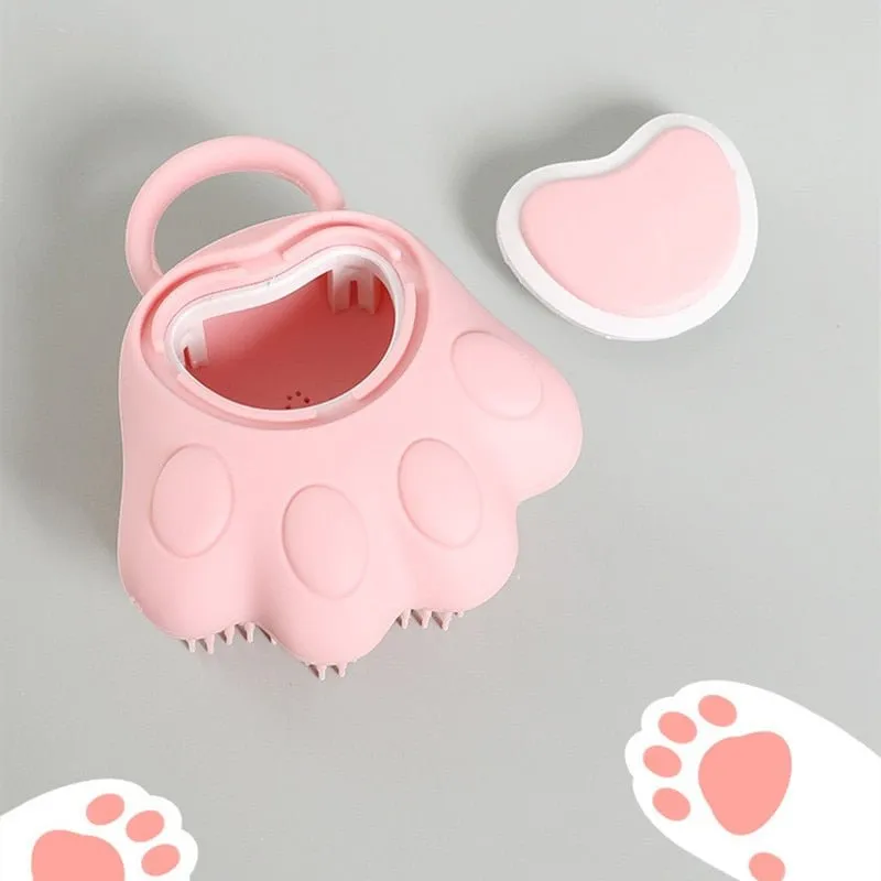 Pet Bath Brush With Shampoo Dispenser