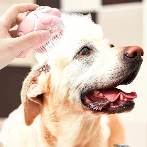 Pet Bath Brush With Shampoo Dispenser