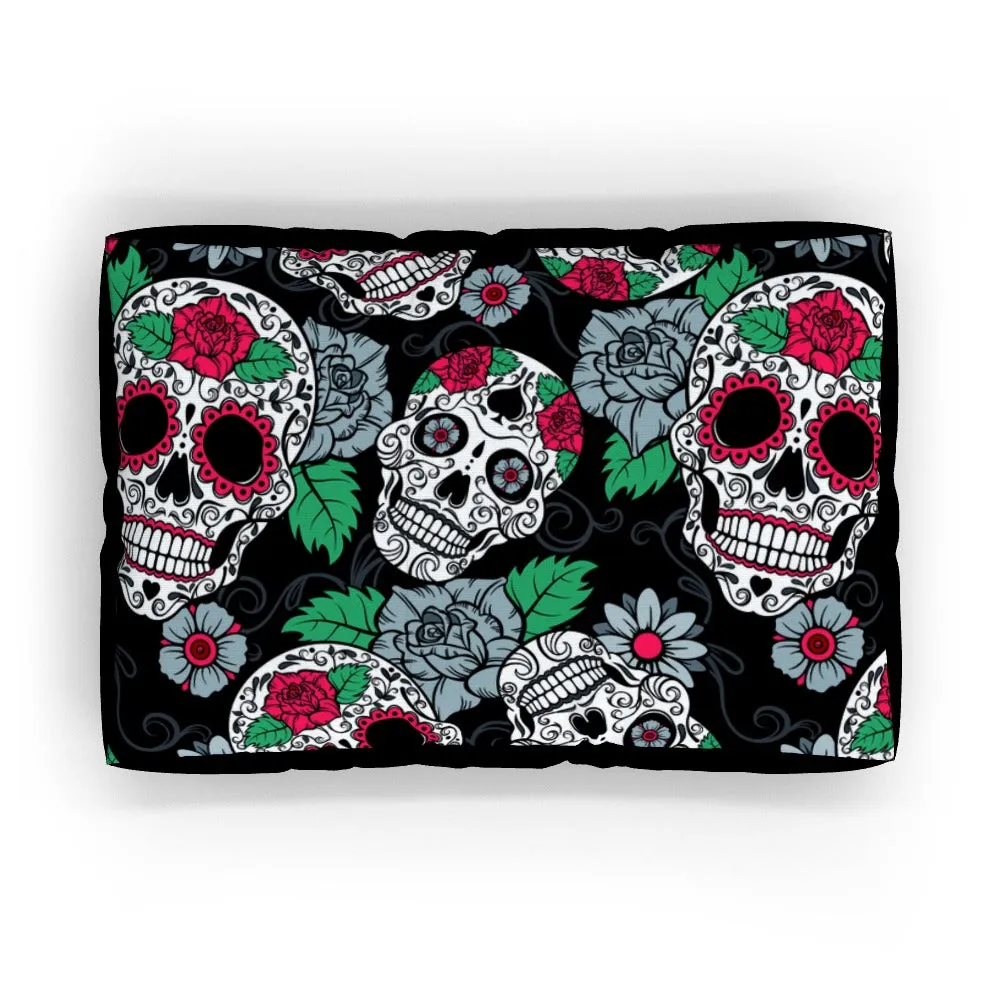 Pet Bed - Skulls and Roses