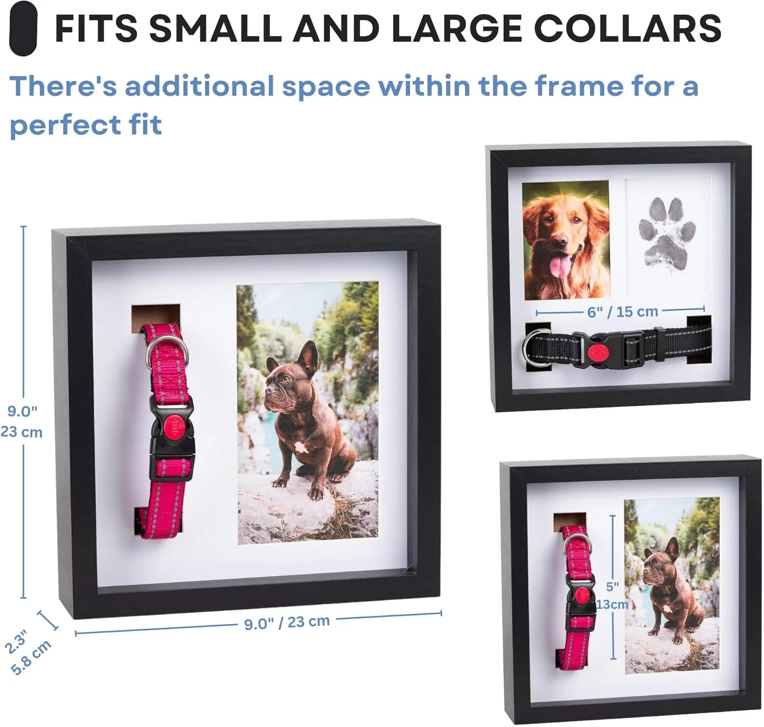 Pet Memorial Dog Picture Frame, 4 Customizable Displays, 9x9, Paw Print Kit for Dogs, Pet Memorial Gift for Dogs, Loss of Dog Sympathy Gift, Pet Paw Print Impression Kit