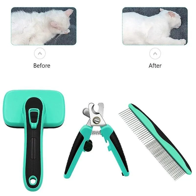 Pet nail tools dog cleaning brush dog comb cat nail clippers kits pet grooming tools