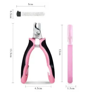 Pet nail tools large dog nail clippers and trimmer with safety guard pink