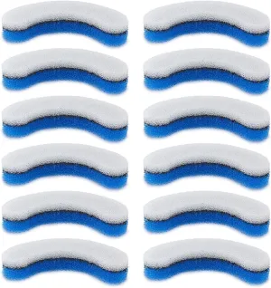 PetStandard Replacement Premium Water Filter for NPET WF050 Transparent Water Fountain. Arc-Shaped, Washable Pet Fountain filters with Triple Filtration System, Pack of 12