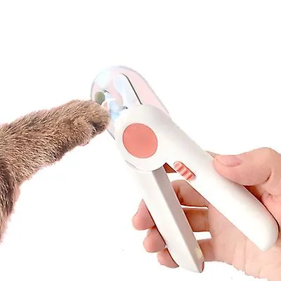 pink Led Luminous Pet Nail Trimmer, Anti-Cutting, With Hidden Nail File AZ22879