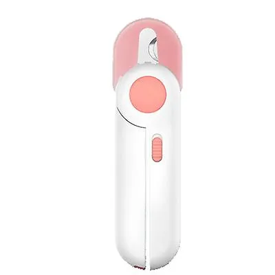 pink Led Luminous Pet Nail Trimmer, Anti-Cutting, With Hidden Nail File AZ22879