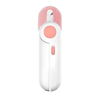 pink Led Luminous Pet Nail Trimmer, Anti-Cutting, With Hidden Nail File AZ22879