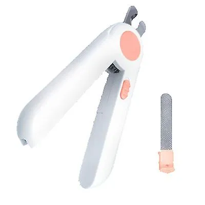 pink Led Luminous Pet Nail Trimmer, Anti-Cutting, With Hidden Nail File AZ22879