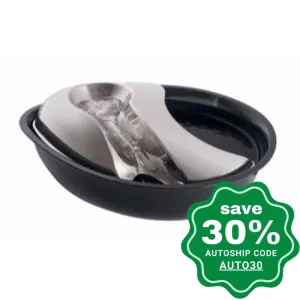 Pioneer Pet - Drinking Fountain - Stainless Steel Top & Plastic Basin - Raindrop - Black - 60OZ (11.25" x 9.25" x 4.25")
