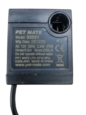 Replacement Pump: Cat Mate and Dog Mate Pet Fountain (354)