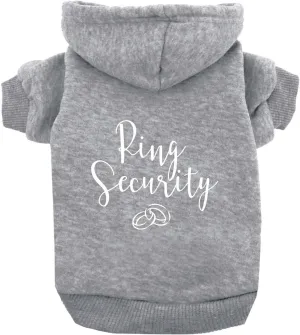Ring Security Wedding Dog Hoodie Fleece Lined Pullover Sweatshirt with Leash Hole (Grey, Medium 433)