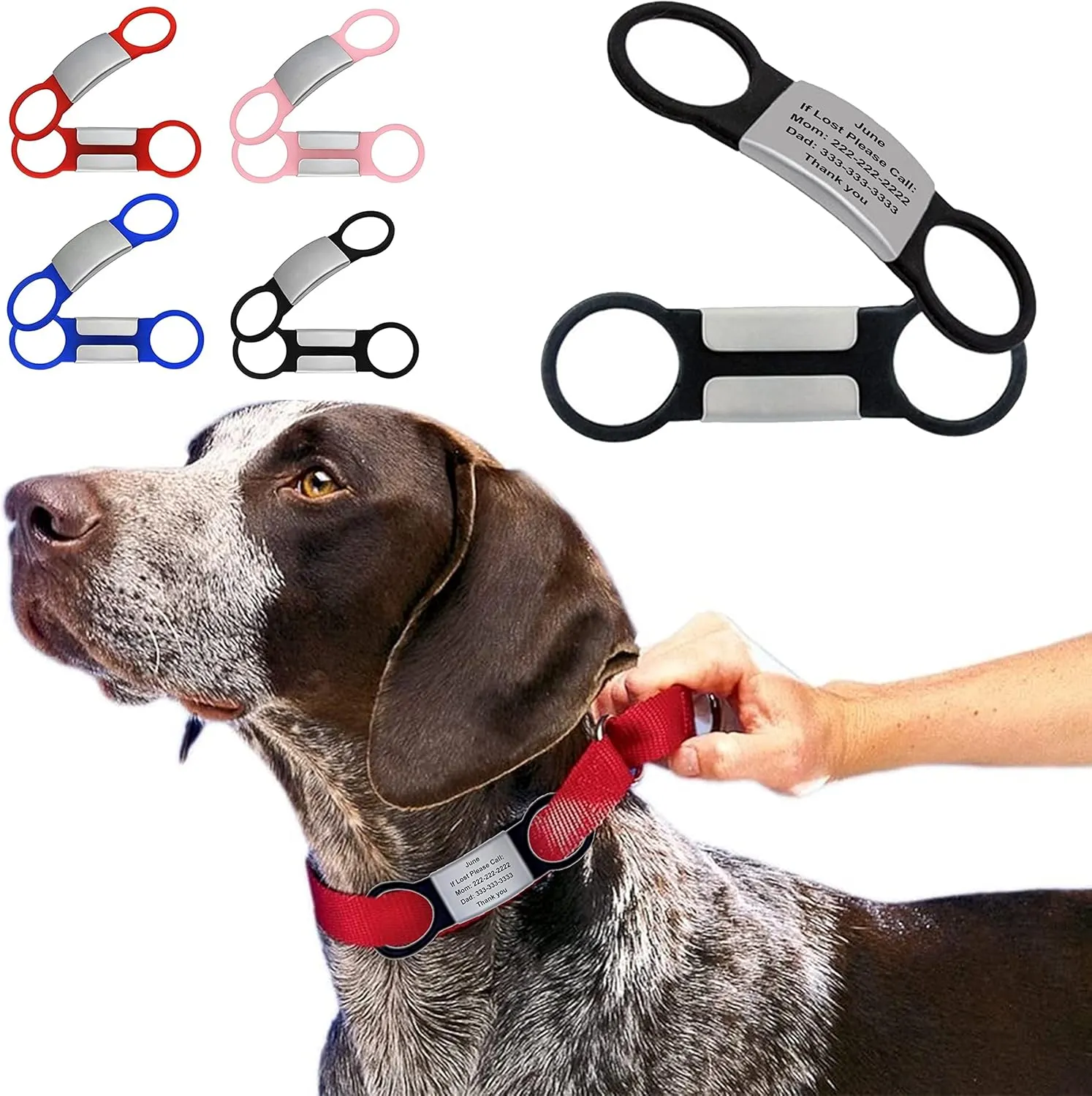 Silicone Attachment Replacement - Waterproof, Silent Pet ID or Band ID Holder - Plate Not Included - Single (Qty 1)