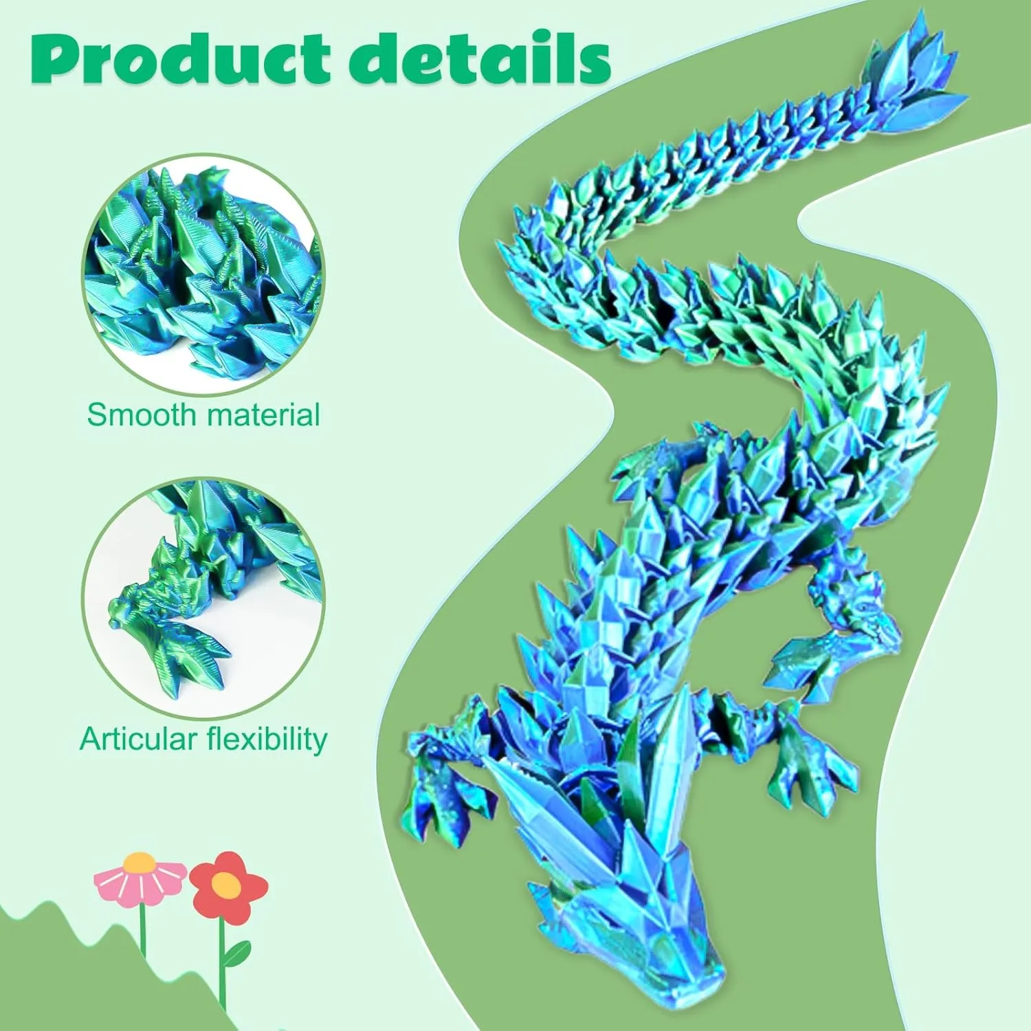 Small Dragon Eggs with Dragon Inside, 3D Printed Surprise Funny Gifts for Kids, Articulated Dragon Fidget Toys for Adults, Executive Desk Toys Office Room Dcor (Christmas Green)