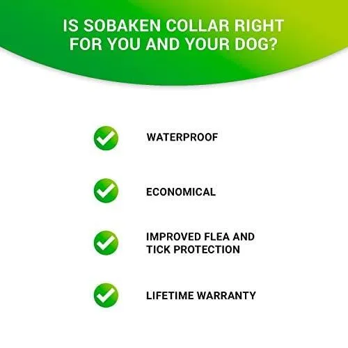 SOBAKEN Flea and Tick Prevention for Dogs, Natural Flea and Tick Collar for Dogs, One Size Fits All, 25 inch, 8 Month Protection, Charity