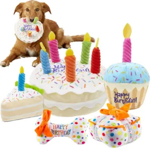 Squeaky Pet Toys: Plush, Happy Candles
