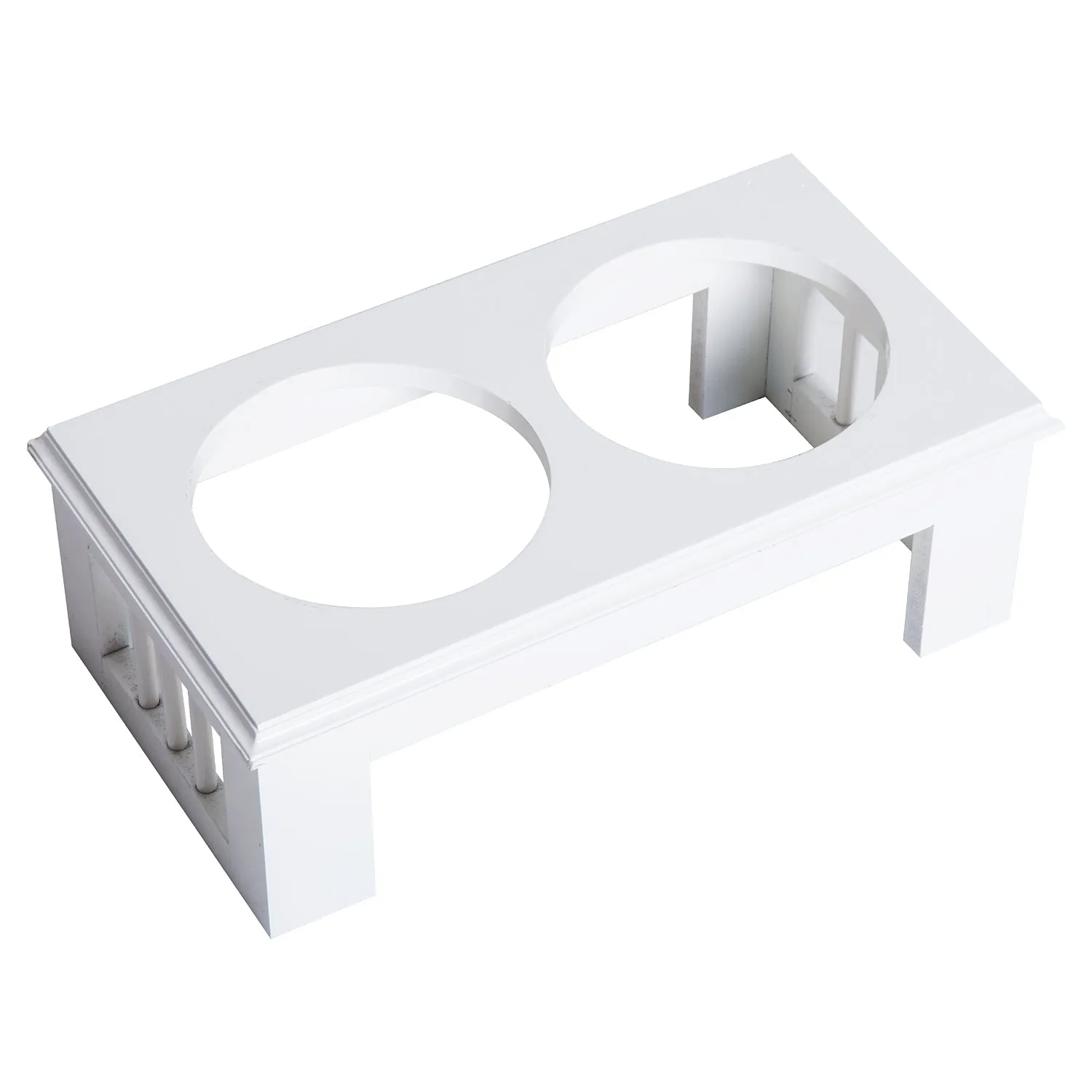 Stainless Steel Pet Feeder, 43.7Lx24Wx15H cm-White