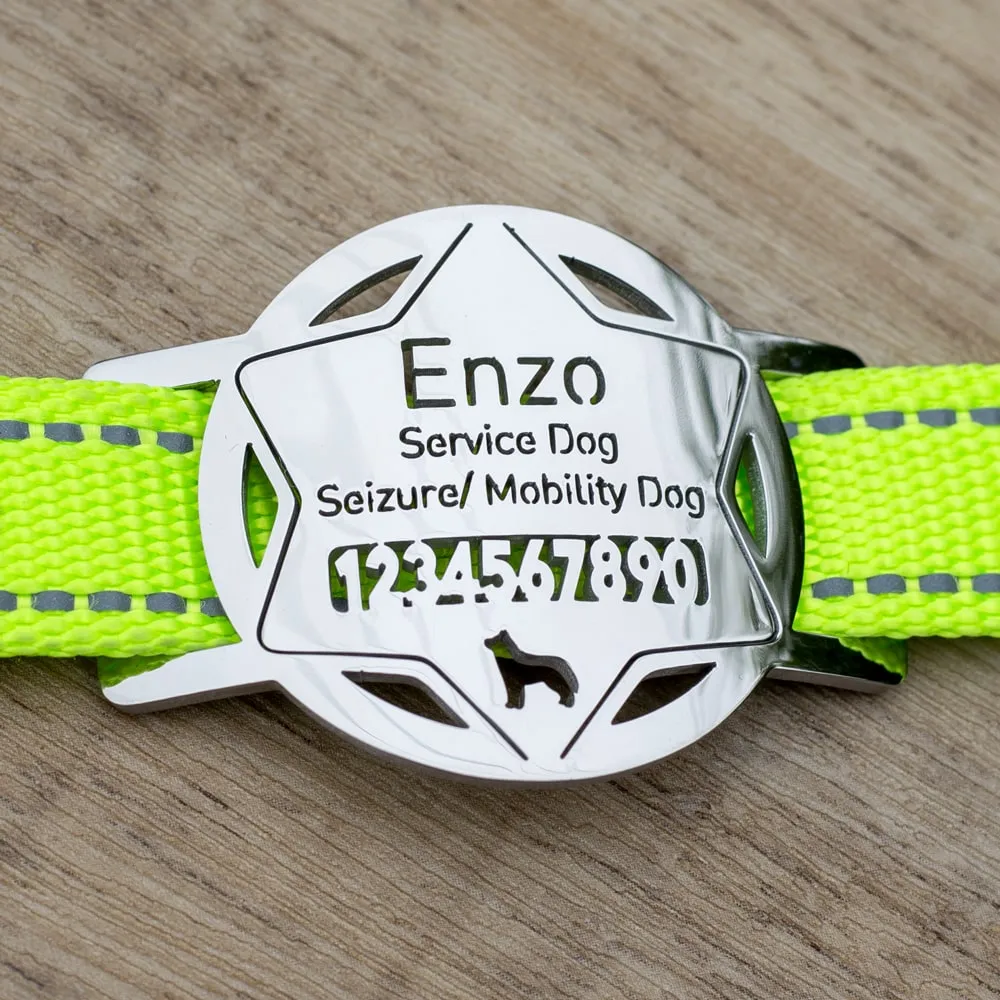 Star Police Badge Slide-On Dog ID Tag