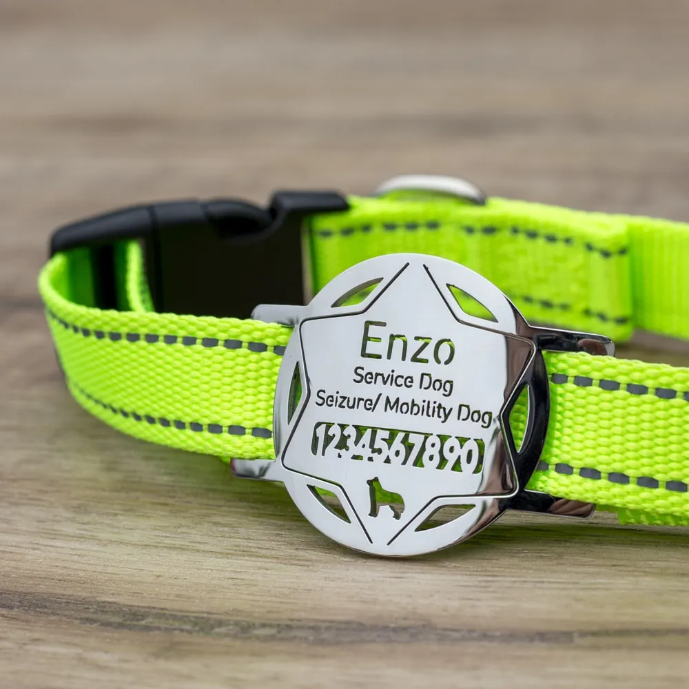 Star Police Badge Slide-On Dog ID Tag