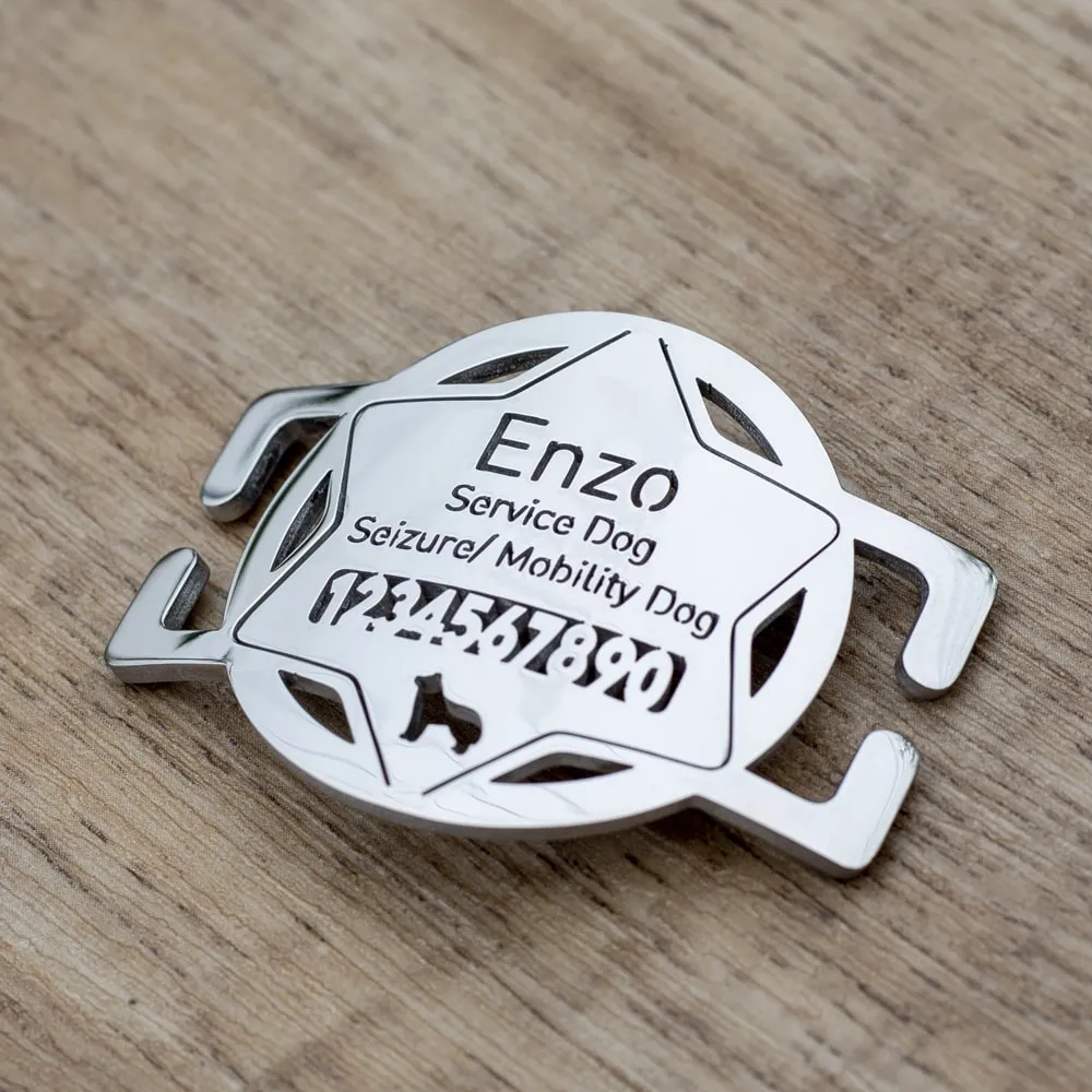 Star Police Badge Slide-On Dog ID Tag