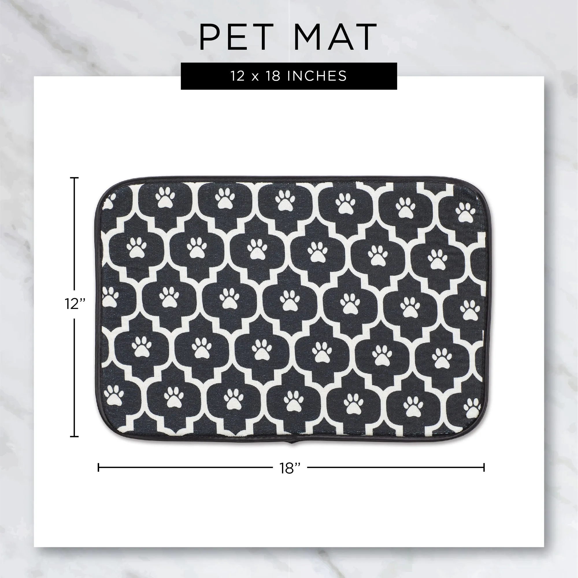Stone/Off White Lattice Paw Pet Mat