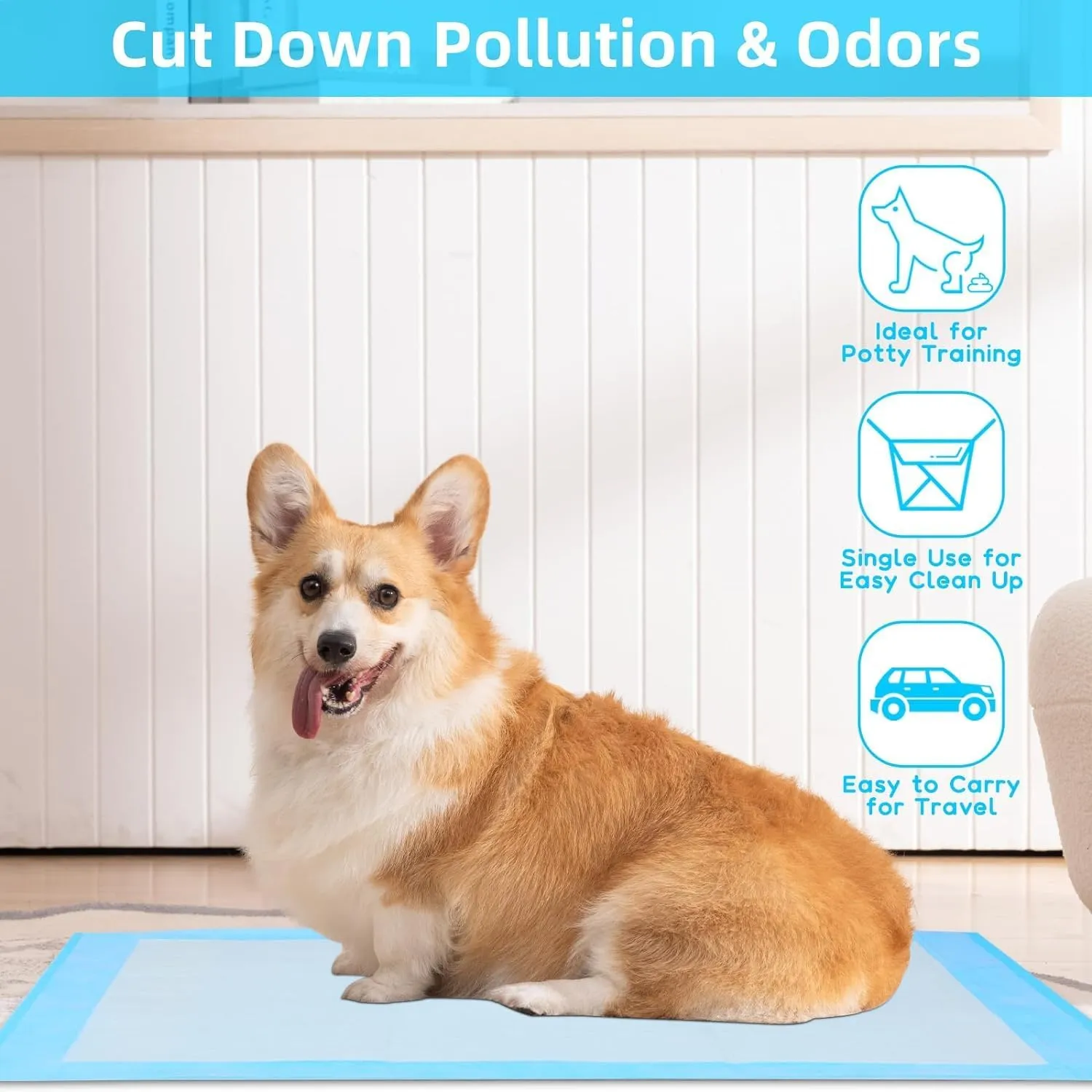 Super Absorbent Waterproof Dog and Puppy Pet Training Pad, Housebreaking Pet Pad, 200-Count Medium-Size, 23.6X23.6