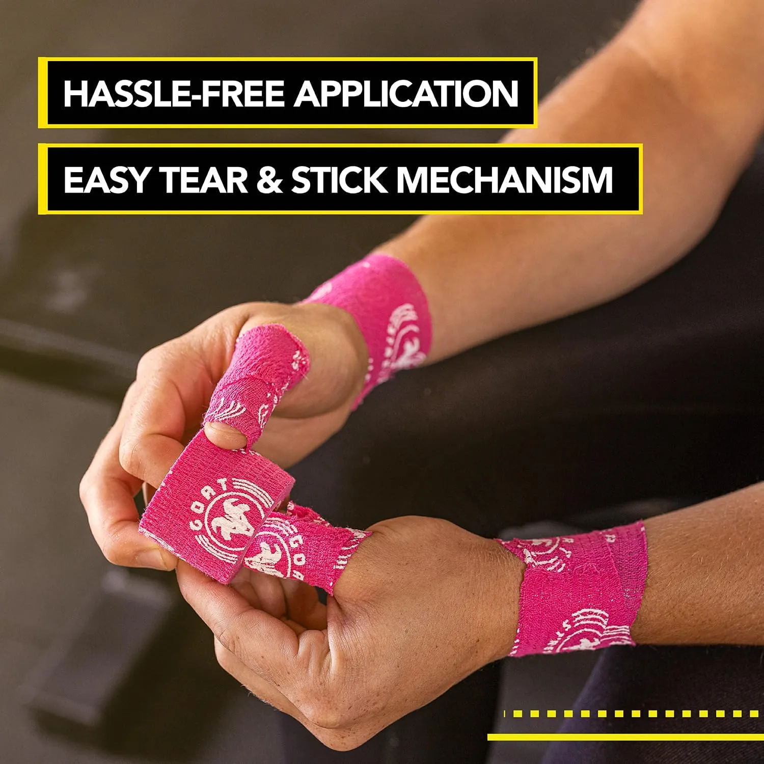 Super Stretchy Thumb Tape - Weightlifting Hook Grip Tape & WOD Tape for Cross Training, Gym Workout Tape, Athletic Finger Wrap - Flexes with Every Move - 15 Feet per Roll (Black 2-Pack)