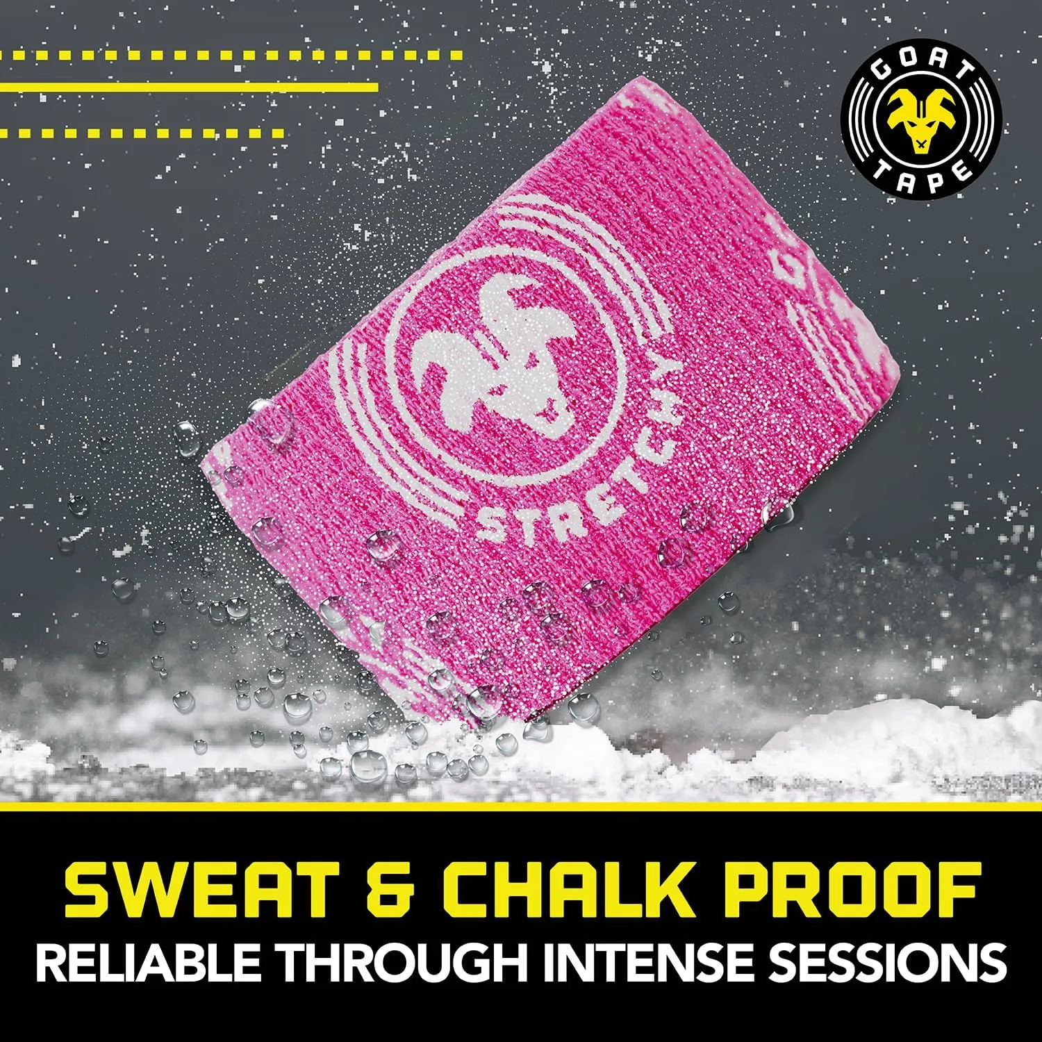 Super Stretchy Thumb Tape - Weightlifting Hook Grip Tape & WOD Tape for Cross Training, Gym Workout Tape, Athletic Finger Wrap - Flexes with Every Move - 15 Feet per Roll (Black 2-Pack)