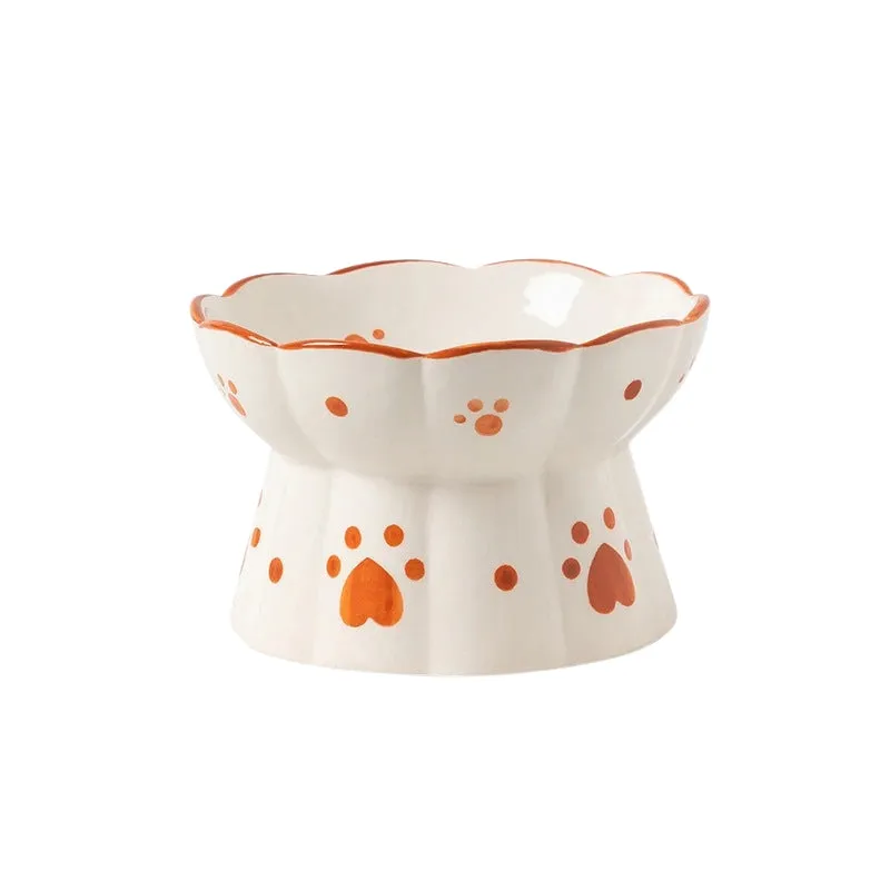 Sweetheart Ceramic Vintage Raised Cat Bowls