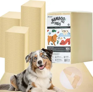 Ubasti Large Bamboo Puppy Pads 30"x36", Eco Friendly Pee Pads for Dogs, Super Absorbent & Leak-Proof Disposable Training Pads, XXXL 6-Layer Potty Pads with Adhesive Tabs, 150 Count