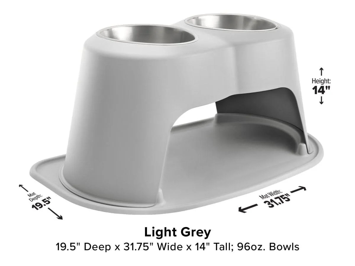 WeatherTech Double High Pet Feeding System - 14" with 96 oz Stainless Steel Bowls