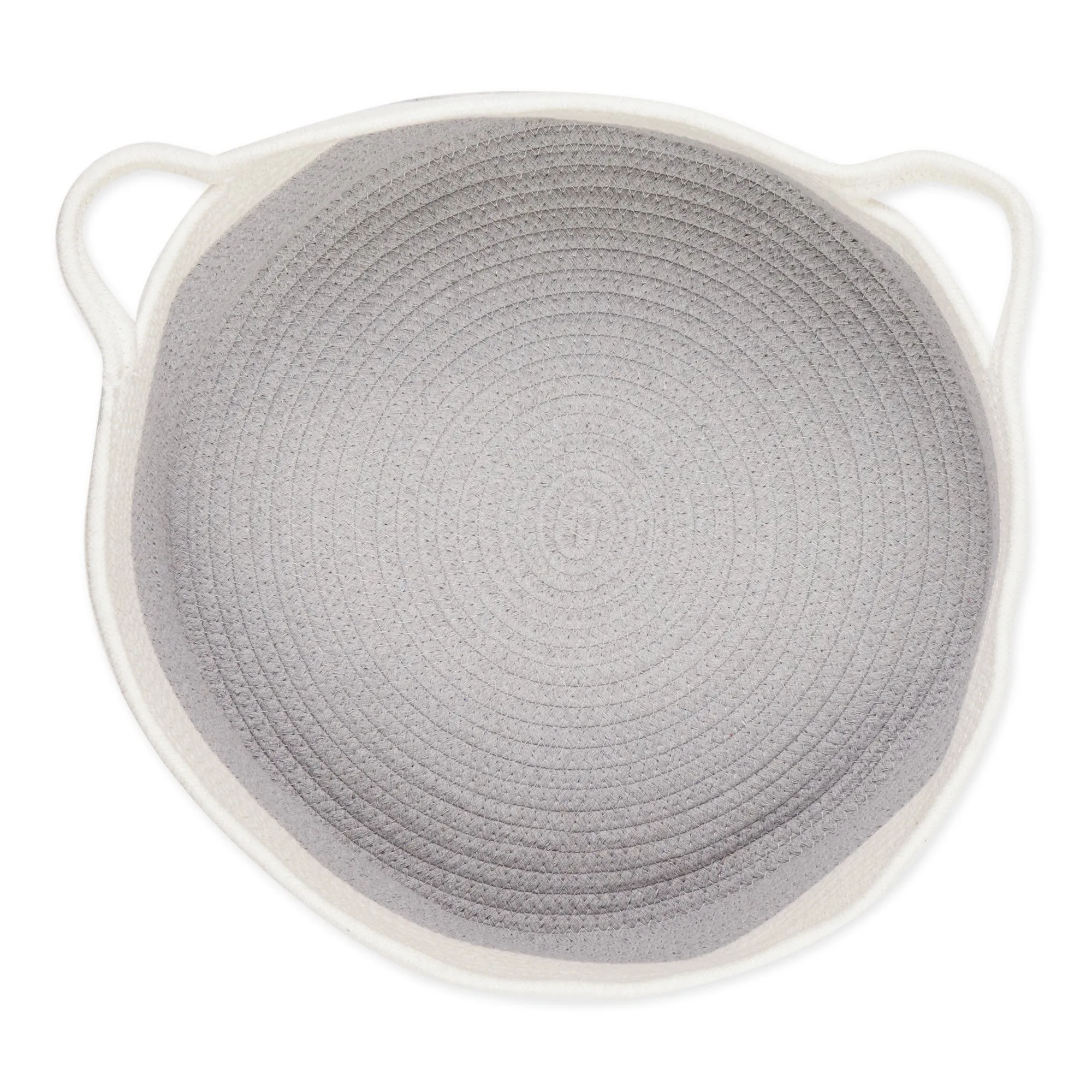 White & Gray Cotton Rope Cat Ears Pet Basket