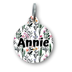 Wild Flower Circle Pet Tag